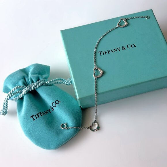 Tiffany & Co. Open Heart Bracelet by Elsa Peretti Sterling Silver 925 pre-owned